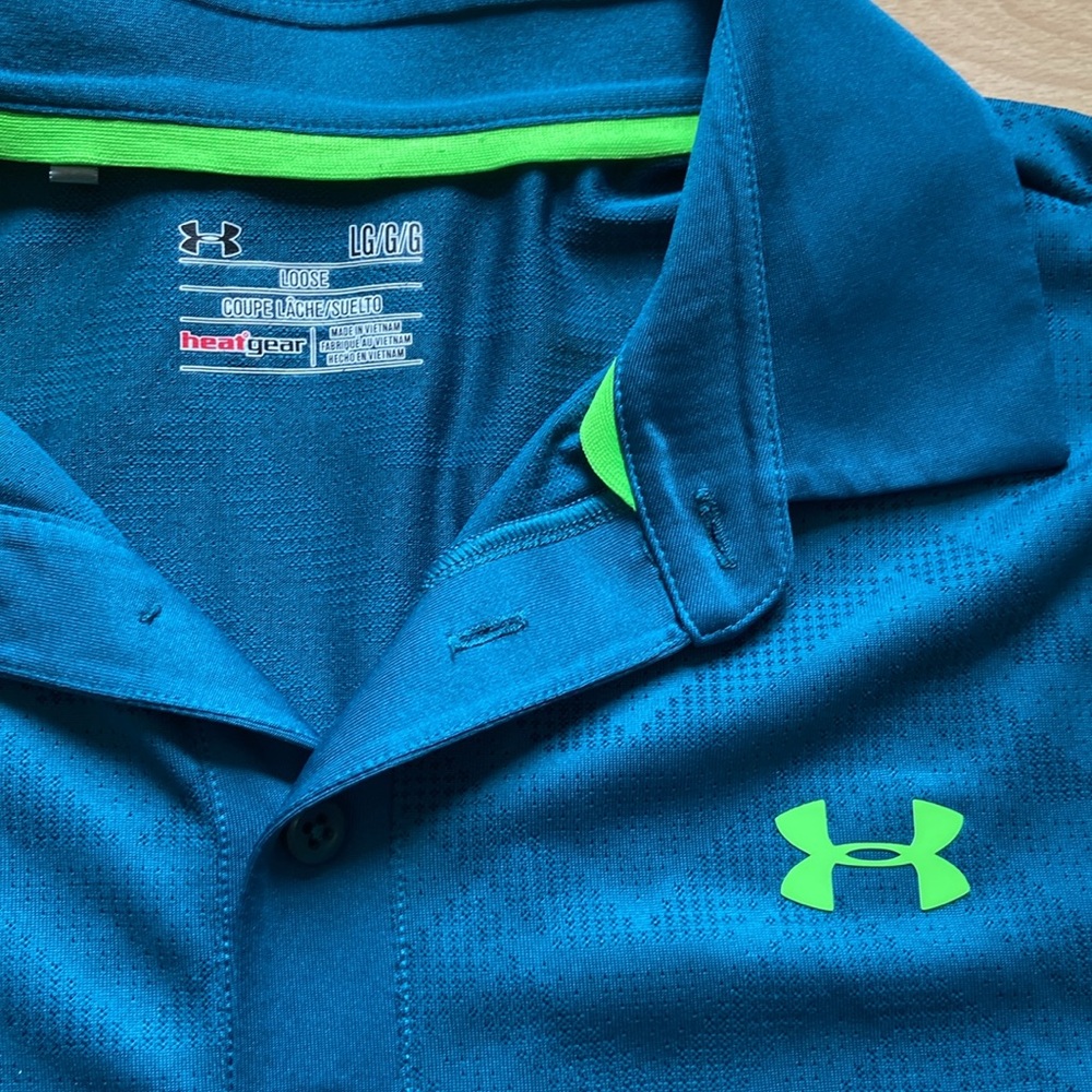 Under Armour Men's teal Polo Shirt - Picture 2 of 4